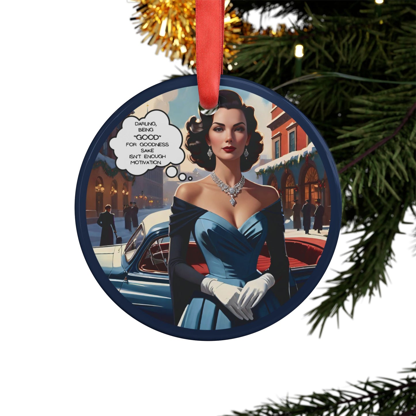 DAcrylic Ornament, Snarky Retro Christmas Decoration, Good for Goodness Sake, Holiday Tree Decor, Funny Ornament Gift, Cute Stocking Stuffer