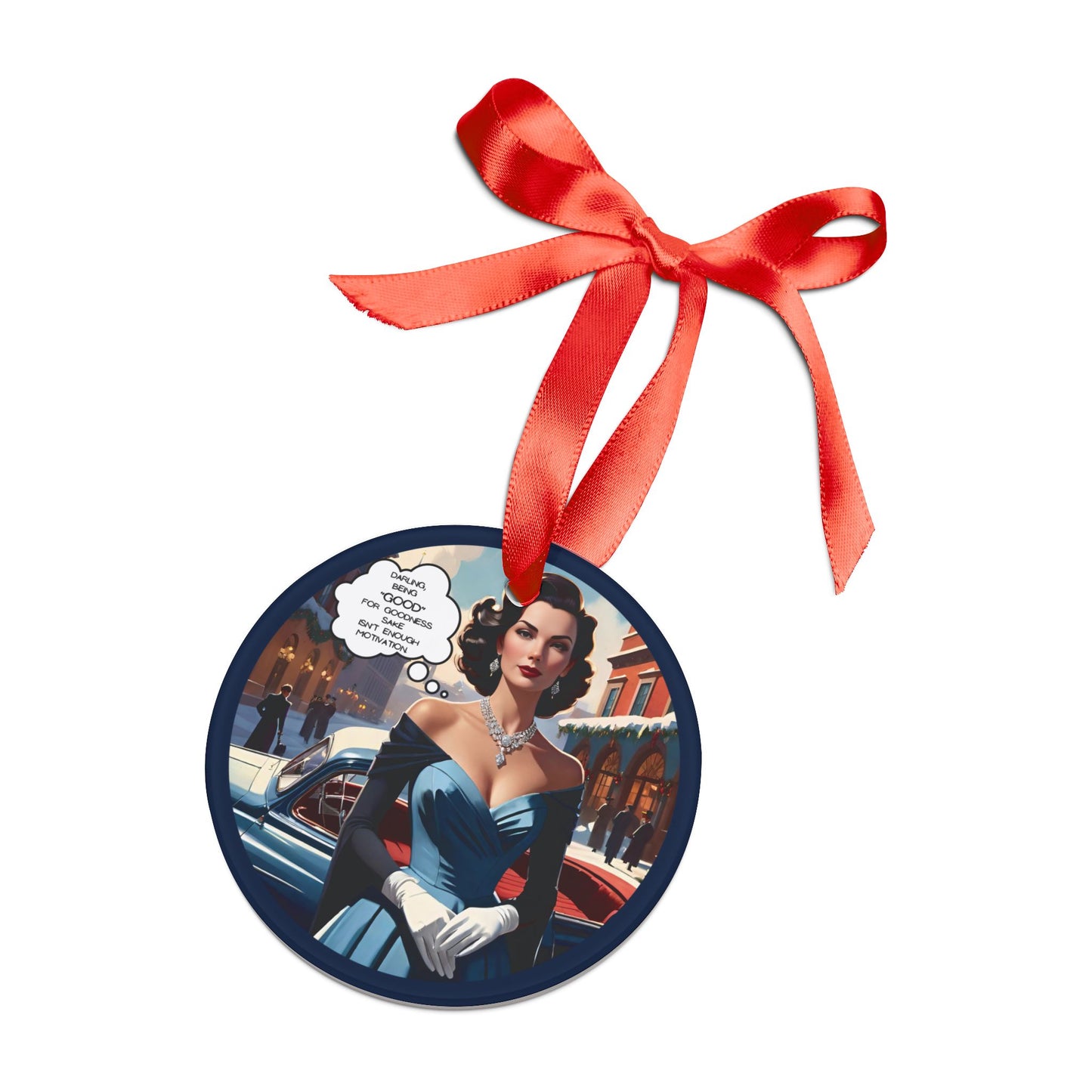 DAcrylic Ornament, Snarky Retro Christmas Decoration, Good for Goodness Sake, Holiday Tree Decor, Funny Ornament Gift, Cute Stocking Stuffer