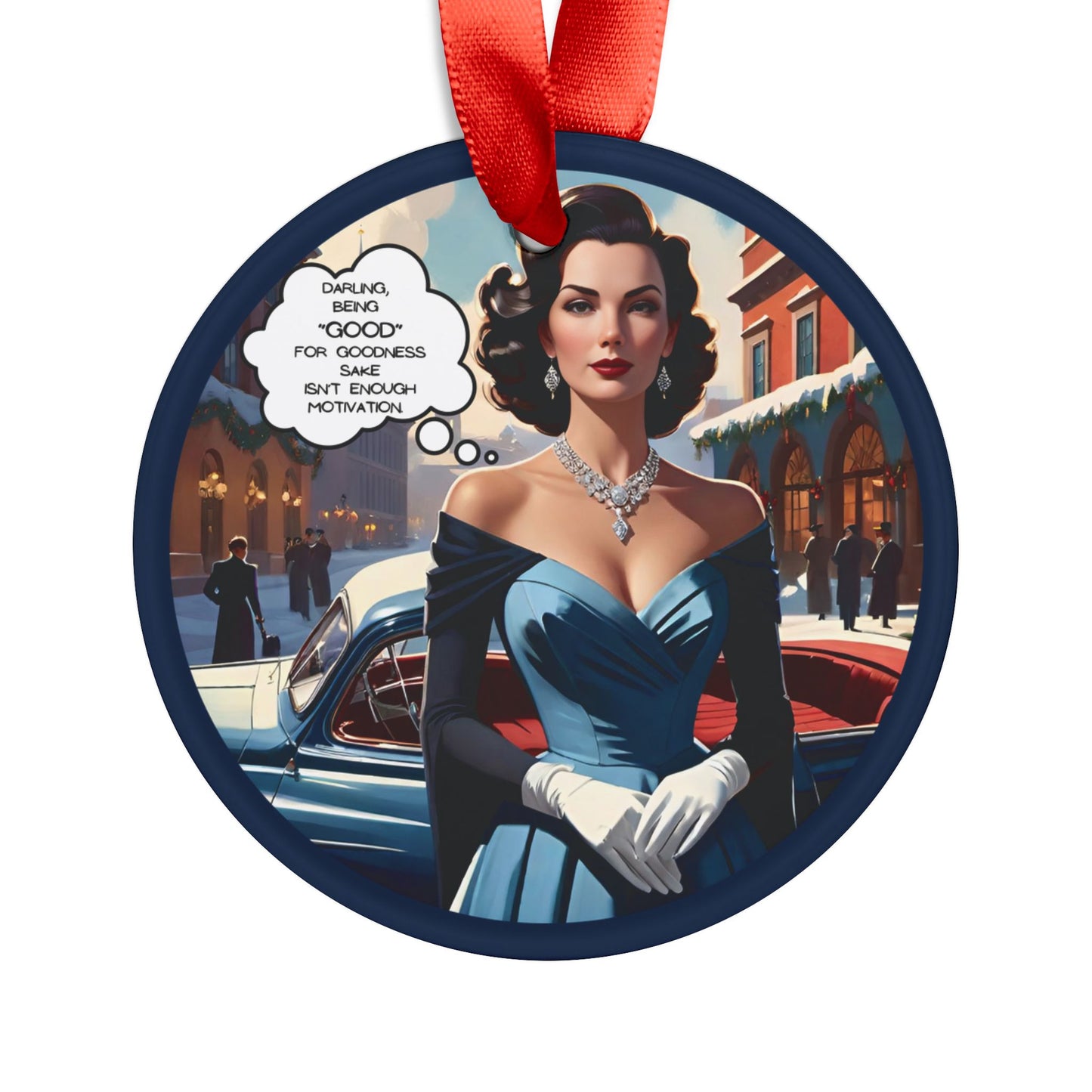 DAcrylic Ornament, Snarky Retro Christmas Decoration, Good for Goodness Sake, Holiday Tree Decor, Funny Ornament Gift, Cute Stocking Stuffer