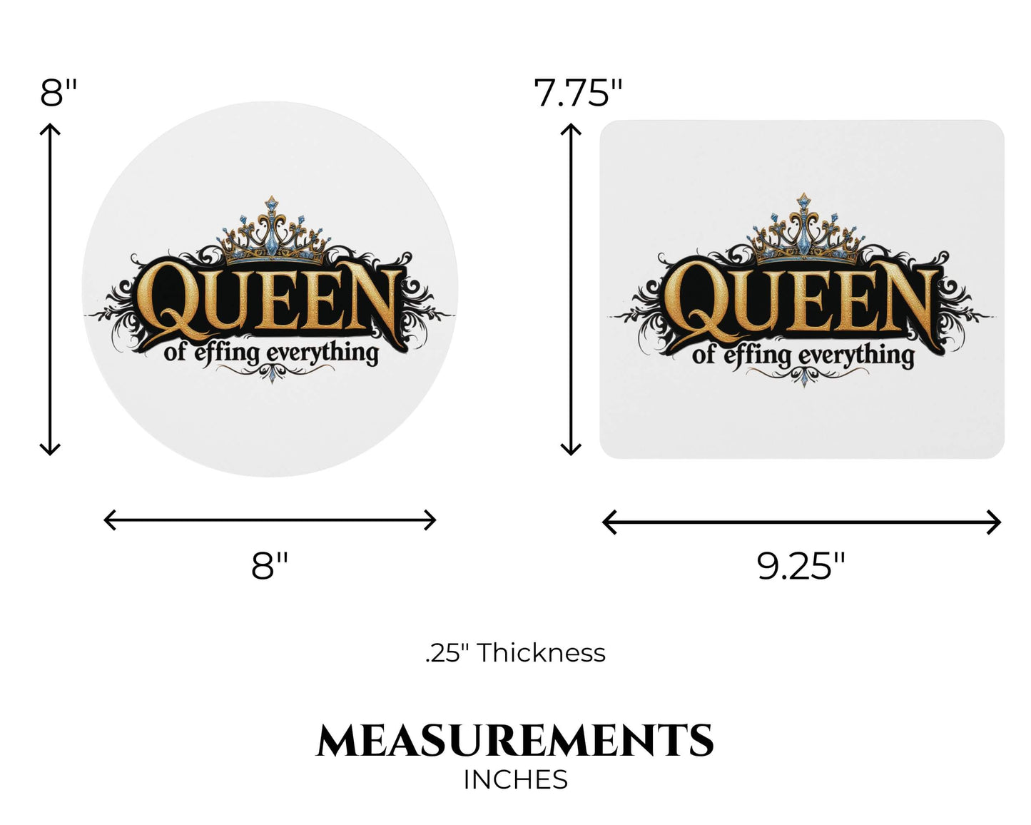 Queen of Effing Everything Mouse Pad – 4 Royal Styles
