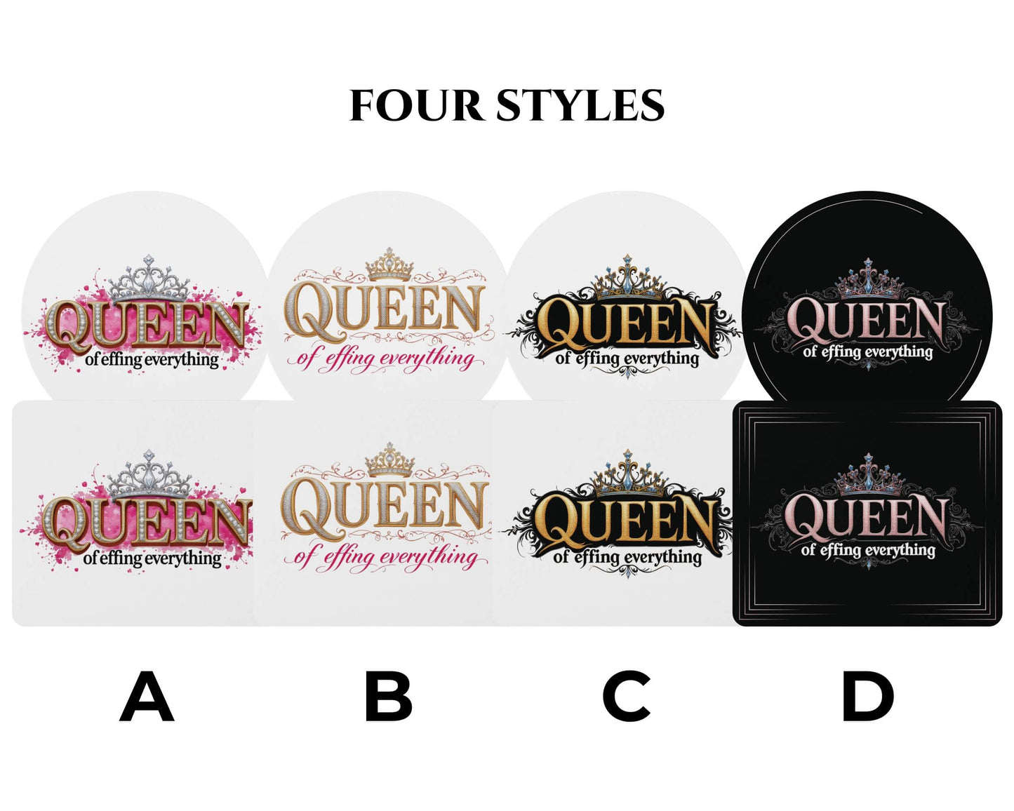 Queen of Effing Everything Mouse Pad – 4 Royal Styles
