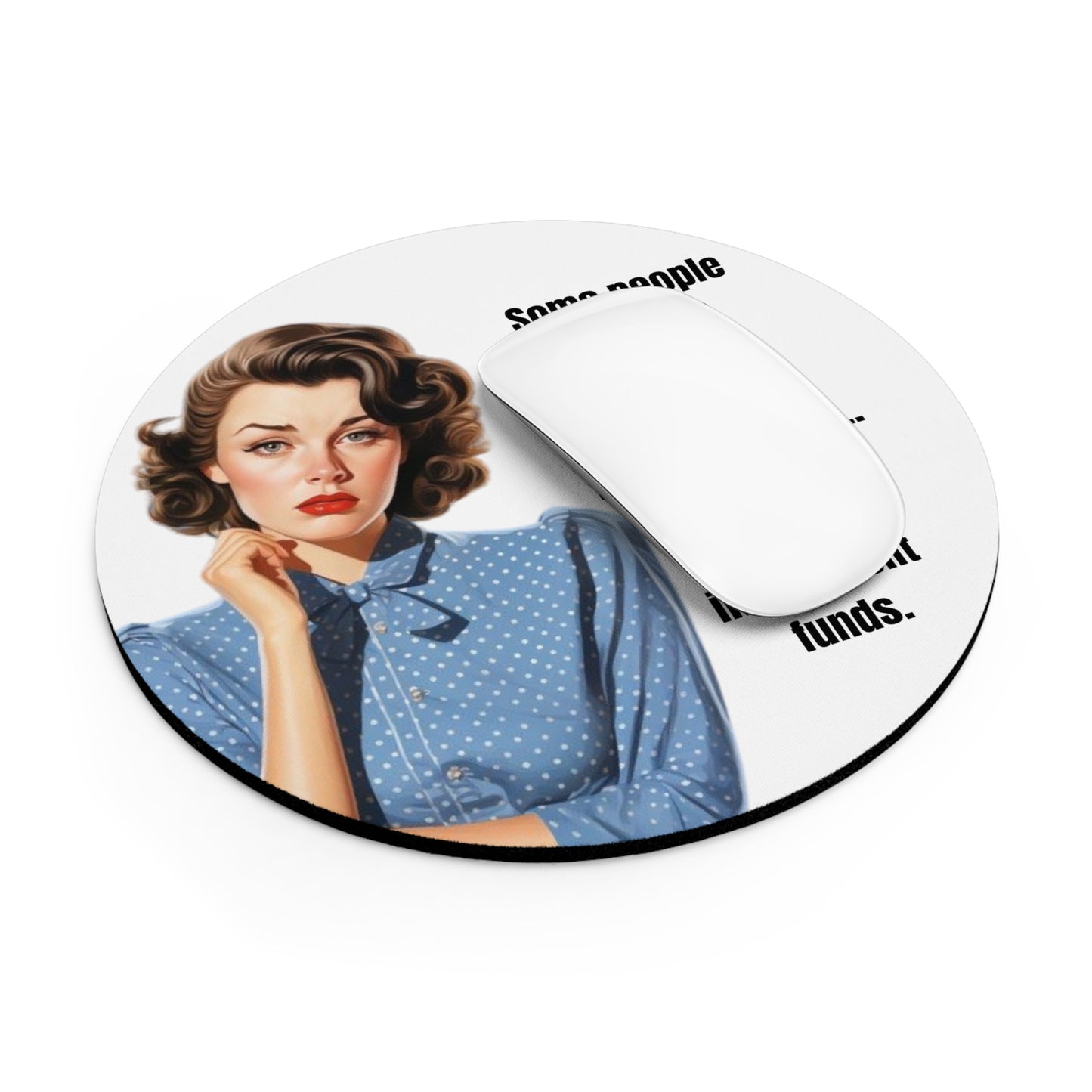 Mouse Pad, Funny Office Desk Mat - Feeling Like Insufficient Funds Humor, Sarcastic, Coworker Gift, Work From Home, Office Decor, Computer