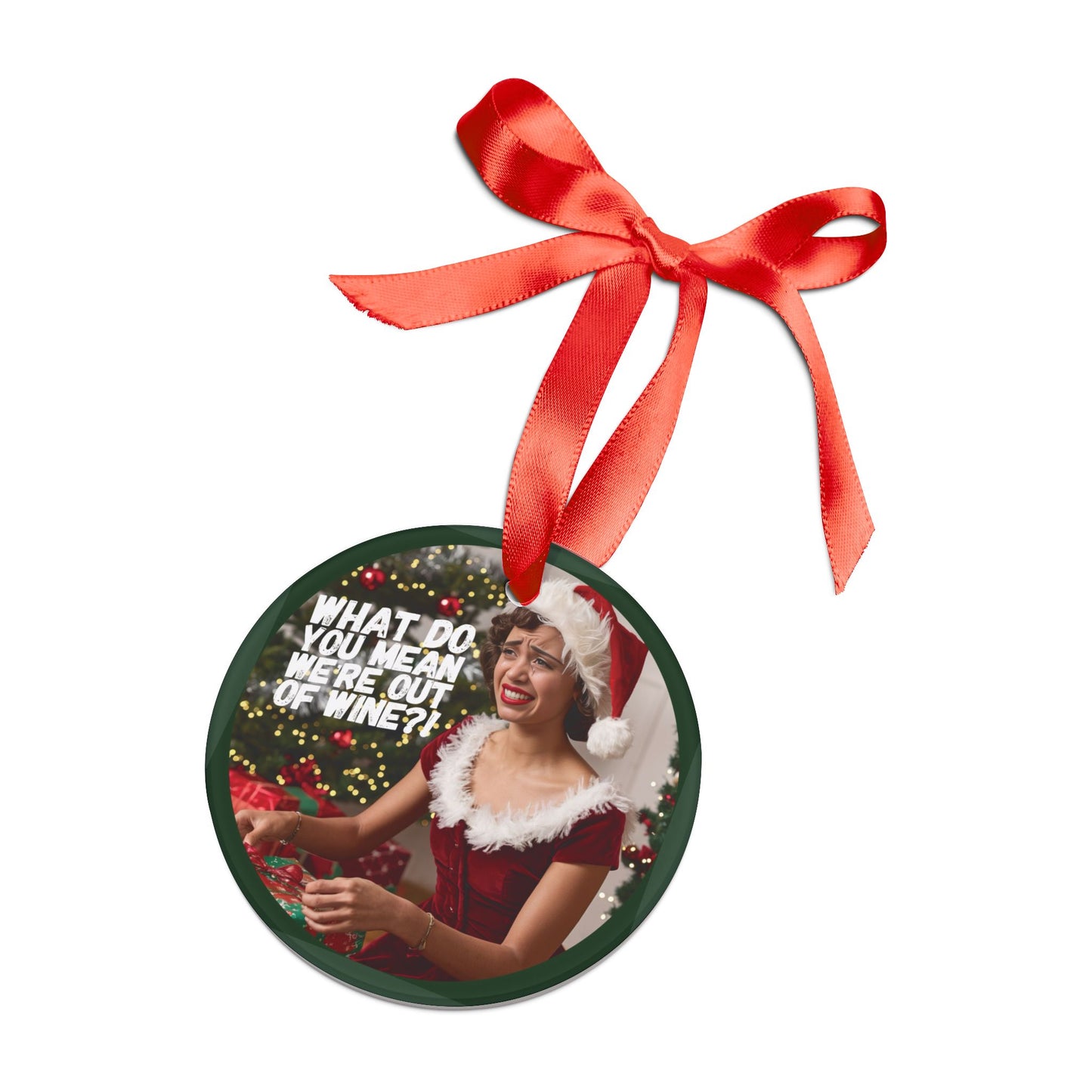 AAcrylic Ornament, Snarky Retro Christmas Decoration, Out Of Wine, Holiday Tree Decor, Funny Ornament Gift, Cute Stocking Stuffer