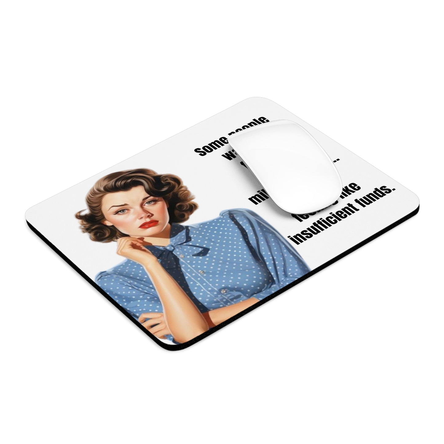 Mouse Pad, Funny Office Desk Mat - Feeling Like Insufficient Funds Humor, Sarcastic, Coworker Gift, Work From Home, Office Decor, Computer